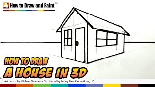 How to Draw a House in 3D for Kids  Art for Kids  Easy Things to Draw  MAT [upl. by Savage363]