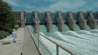 Hydro Power Dam Spillways Gates Opening After Attaining Maximum Water Level [upl. by Supen]