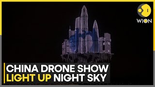 Chinas Drone Show Sets Two Guinness World Records  WION [upl. by Ymot]