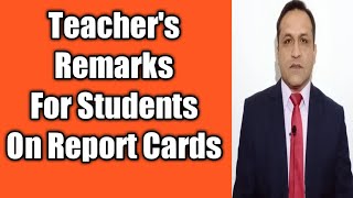 Teachers remarks for students on report cards English amp Urdu [upl. by Lisette]