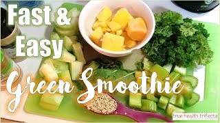 Simple Green Smoothie Fast amp Easy RECIPE  Cat Lady Fitness [upl. by Zined535]