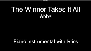 The Winner Takes It All  Abba piano KARAOKE [upl. by Nonie]