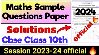 Maths Sample Question Paper 2024  Cbse Class 10  Session 202324  Maths Standard Sample Questions [upl. by Shae]