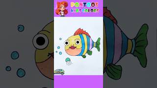 how to draw a rainbow fish🌈🐠kidssong shortfeed fishsong fishdrawing easydrawings shorts color [upl. by Ndnarb]