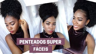 3 PENTEADOS PARA CABELO CRESPOCACHEADO SUPER FÁCEIS  Andreza Siltos ♥ [upl. by Ramona213]