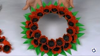 Poppy wreath craft for Remembrance Day [upl. by Cobbie878]