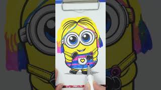 Wednesday Minion vs Enid Minion vs GRU Three markers challenge vs one shorts [upl. by Beniamino510]