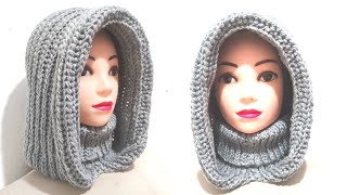 ✅GORRO CAPUCHA con cuello TEJIDO A CROCHET O GANCHILLO [upl. by Potash195]