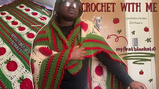 crocheting my first blanket 🍎 crochet with me  apple orchard blanket [upl. by Hudgens]