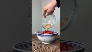 mix protein powder into your milk for extra protein 🍓 easyrecipe breakfast trending healthy [upl. by Liz]