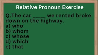 Relative Pronoun Exercise Relative Pronoun Examples [upl. by Eerehc]