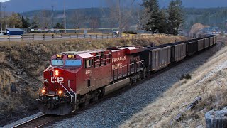 Rumbling CP Coal train Northbound at Invermere BC on the Windermere Subdivision [upl. by Normak]