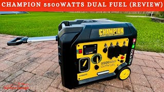 Champion 5500W4000W Dual Fuel Inverter Generator with Electric Start Generator Review [upl. by Akinert]