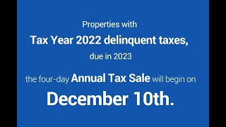 Avoid the Annual Tax Sale 2022 En [upl. by Ilrahs]