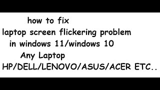 how to fix laptop screen flickering problem in windows 11 2024 [upl. by Eillah]