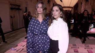 Marie Ange Casta and Alysson Paradis front row for the HampM Fashion Show in Paris [upl. by Annad286]