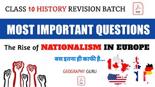 Class 10 SSt Most Important Question  History Ch1 Nationalism in Europe Mcq cbseclass10 mcq gg [upl. by Moon]