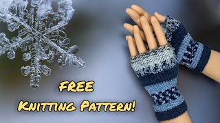 Super Simple Fingerless Glove Knitting Pattern  Knit on 2 Needles knittingpattern knitting knit [upl. by Ymma]