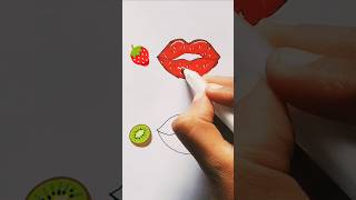 Lips painting satisfying creative art shorts trendingshorts creative art painting [upl. by Adlee895]