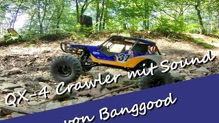 PRC Crawler QX4 RC Rock Crawler von Banggood mit Soundmodul im Gelände  Roarrr macht der Lärm [upl. by Yahc]