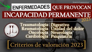 ✅ ENFERMEDADES que dan lugar a una INCAPACIDAD PERMANENTE 📜 Listado  requisitos [upl. by Helse]