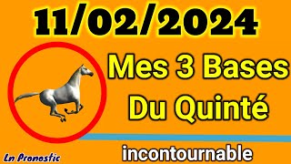 Pronostics PMU Mes 3 bases incontournable DIMANCHE 11 FÉVRIER 2024 VINCENNES [upl. by Einnaj623]