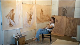 Meditative oil painting process using just 3 colours [upl. by Natalia]