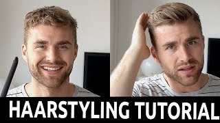 Haarstyling TUTORIAL für Männer bei kurzen Haaren ● HAIRSTYLE [upl. by Nnayelsel]