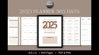 Ready to Upload 2025 Planner 365 Days  Kdp Interior  Free KDP  KDP  KDP Templates [upl. by Nomrah]