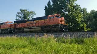 BNSF 3322 3288 3283 3292 amp 8526 Coal Train [upl. by Bertrand]