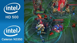 League Of Legends Gameplay Intel Celeron N3350  Intel HD 500 Notebook  Laptop [upl. by Orsino]