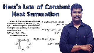 13Hesss Law of Constant Heat Summation  Thermodynamics  NCERT Chemistry Class 11  தமிழ் [upl. by Iden]