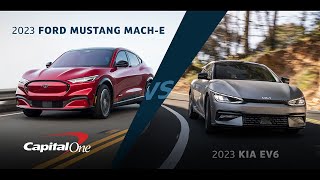 Compared 2023 Ford MachE vs 2023 Kia EV6  Capital One [upl. by Atinuhs]