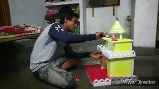 how to make Thermocol temple  temple making at home  diwali temple  Ashwini kumar artist [upl. by Geirk]