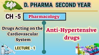 Antihypertensive drugs  Ch5  L1  Pharmacology  Drugs acting on CVS  DPharm second year [upl. by Silliw477]