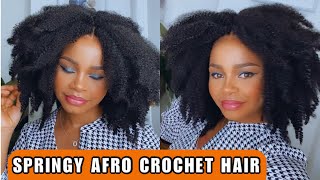 BEST CROCHET AFRO HAIR TUTORIAL Using Expression Springy Afro Twist  Invisible Crochet Type 4 Hair [upl. by Barren]