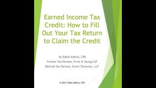 Earned Income Tax Credit How to Fill out Your Tax Return to Claim the Credit [upl. by Leseil]