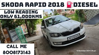 Skoda Rapid 2018 ⛽ Diesel  Low reading 61000kms  For Sale Haniya Car Decors Guntur [upl. by Gare]