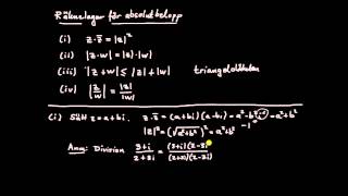 Komplexa tal del 8  räkneregler för absolutbelopp [upl. by Uaeb]