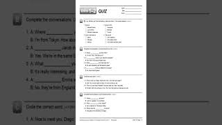 Interchange 5th Level 1 Assessment L1 Written Quiz Units 12 [upl. by Harac]