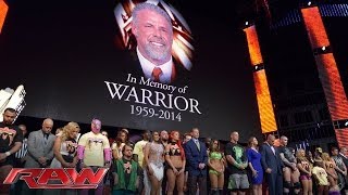 A tribute to the memory of The Ultimate Warrior Raw April 14 2014 [upl. by Leasi]