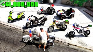 Collecting SECRET POLICE BIKES in GTA 5 [upl. by Novel]