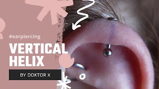 VERTICAL HELIX PIERCING  PIERCINGROOM KRAKÓW [upl. by Nawuq86]