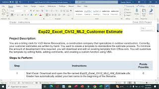 Exp22 Excel Ch12 ML2 Customer Estimate  excel chapter 12 assessment ML2CustomerEstimateexcelch12 [upl. by Rina]