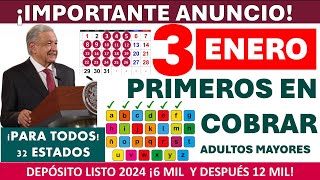 🔥 3 DE ENERO🔥FECHA DE PAGO PREPARADO A ENTREGAR 𝐀𝐌𝐋𝐎 𝐏𝐑𝐎𝐆𝐑𝐀𝐌𝐀 PAGOS 𝟔𝟓 𝐄𝐍𝐄𝐑𝐎 𝟐𝟎𝟐𝟒🎁 ADULTOS MAYORES [upl. by Noffets349]