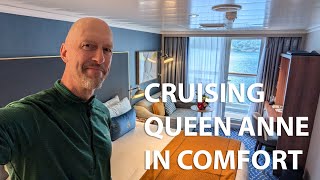 Cunard Queen Anne Balcony Cabin Tour 11056 [upl. by Hillell]