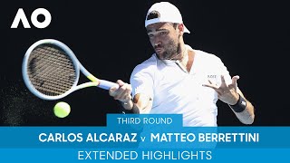 Carlos Alcaraz v Matteo Berrettini Extended Highlights 3R  Australian Open 2022 [upl. by Anastasia357]