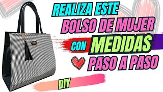 Como se Hace este BOLSO de MUJERrealizalo te brindo MEDIDAS😉DIYpaso a pasocorte adhesivocostura [upl. by Ferris]