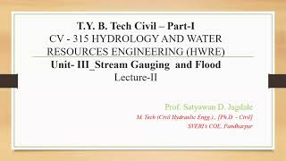 SDJ HWRE LECTURE19 Streamflow lecture2 Area Velocity Method Numericals Mid Section Approach [upl. by Niel]