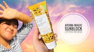 Aroma Magic Sunblock Lotion Review in Sinhala  පැහැපත් වෙන Sunscreen එකක් [upl. by Canute]